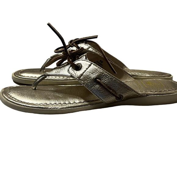 Sperry Saybrook Sandal Flip Flop Women's Size 8 Metallic Gold Excellent very gen - Picture 4 of 10